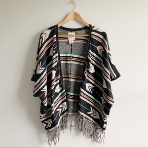 Billabong | Teal Aztec Open Front Cardigan sz S